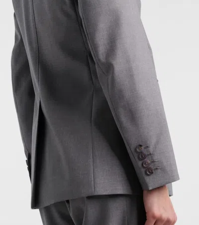 Max Mara Flap Pockets Long Sleeves Notched Lapels Jackets In Gray