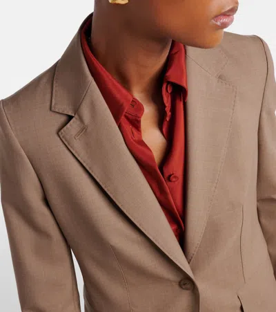 Max Mara Circense Single-button Wool Jacket In Brown