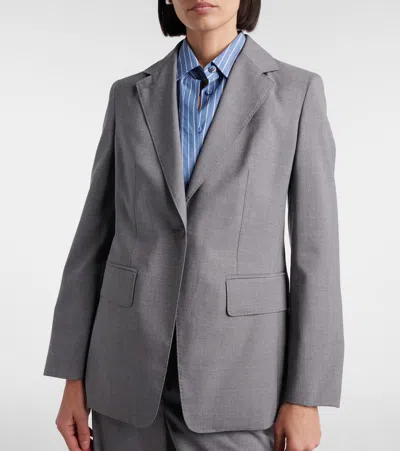 Max Mara Flap Pockets Long Sleeves Notched Lapels Jackets In Gray