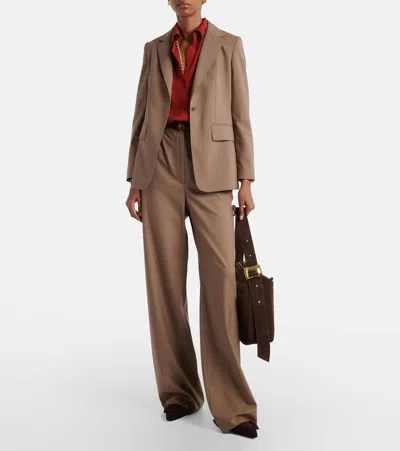 Max Mara Circense Single-button Wool Jacket In Brown