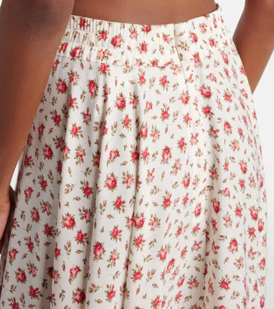 花卉真丝混纺中长半身裙