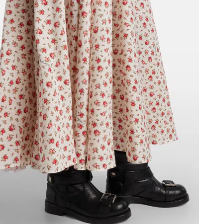 花卉真丝混纺中长半身裙