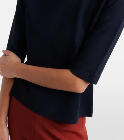 Max Mara Jersey Top In Blue