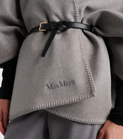 Max Mara Virgin Wool Cape In Gray