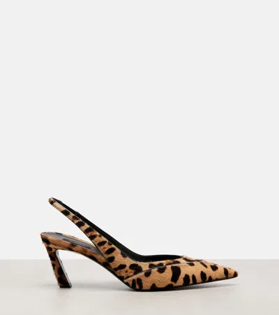 Givenchy Leopard-print Calf Hair Slingback Sandals In Brown