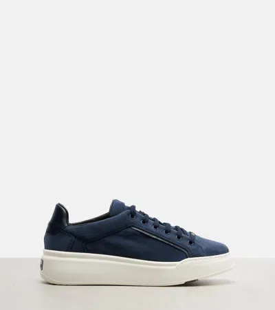 Max Mara Suede Platform Sneakers In Blue