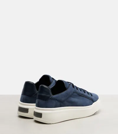 Max Mara Suede Platform Sneakers In Blue