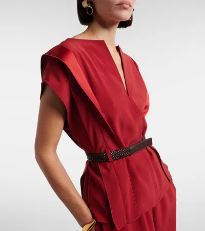 Max Mara Belted Top In Red
