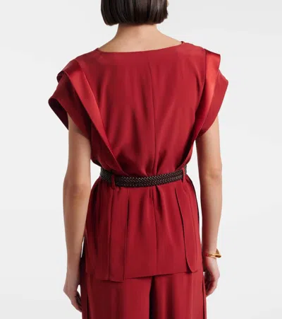 Max Mara Belted Top In Red