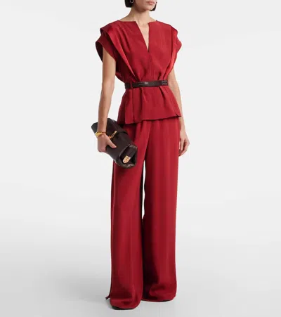 Max Mara Belted Top In Red