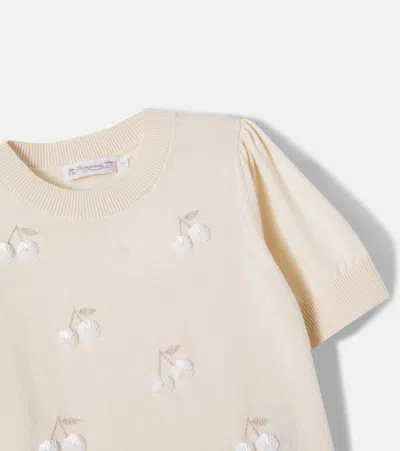 LEOLA亮片羊毛与棉质毛衣