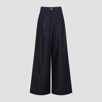 Dries Van Noten Indigo High-waisted Wide-leg Jeans With Exaggerated Length In Blue