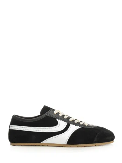 Dries Van Noten Sneakers Contrast Stitching Low Top Rubber Sole In Black