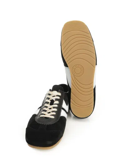 Dries Van Noten Sneakers Contrast Stitching Low Top Rubber Sole In Black