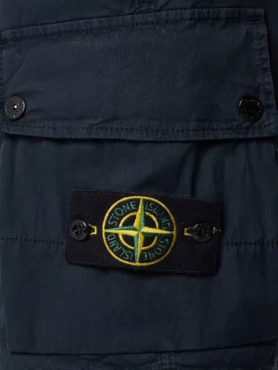 Stone Island Old Effect Cotton Cargo Bermuda Shorts Clothing