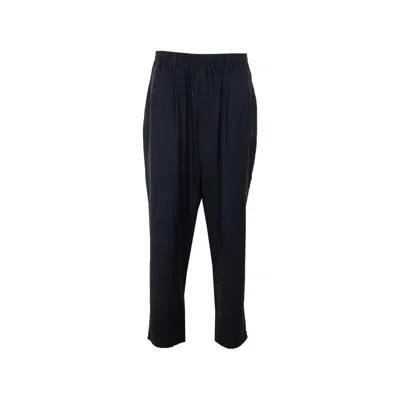 Y-3 Elasticated Logo Patch Trousers In Blue