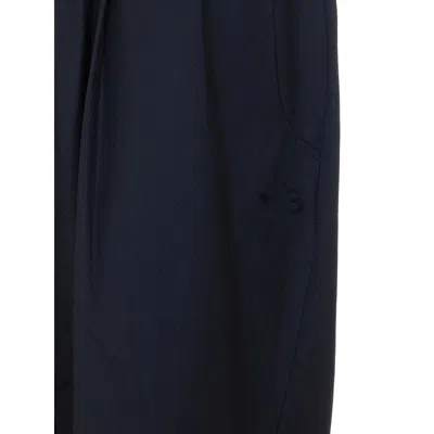 Y-3 Elasticated Logo Patch Trousers In Blue