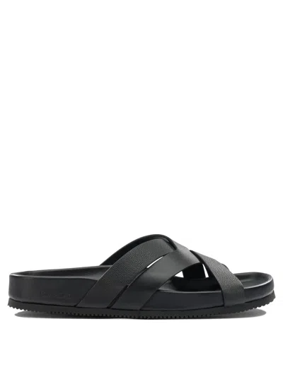 Tom Ford Sandals Open Toe Cross Strap Textured Sole In Black