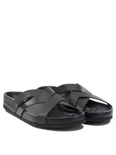 Tom Ford Sandals Open Toe Cross Strap Textured Sole In Black