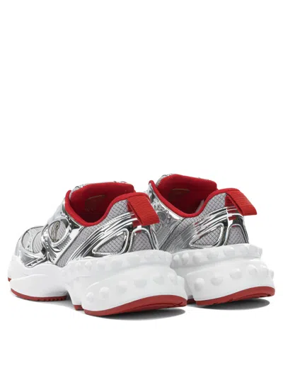 Christian Louboutin So Flo Metallic Leather-trimmed Mesh Sneakers In Gray