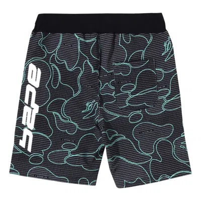 A Bathing Ape Text Code Camo Sweat Shorts 'black'