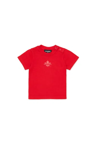 Dsquared2 Maple Leaf Crew Neck T-shirt In Red