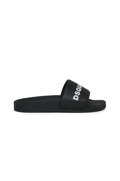 Dsquared2 Logo-print Slides In Black