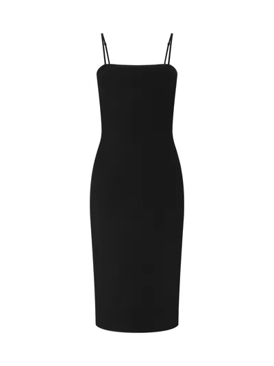 L'agence Eira Spaghetti Strap Midi Dress In Black