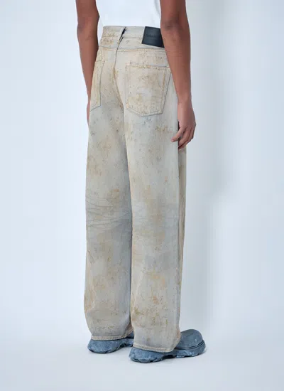 Acne Studios Men Wide-leg Distressed Pants In White