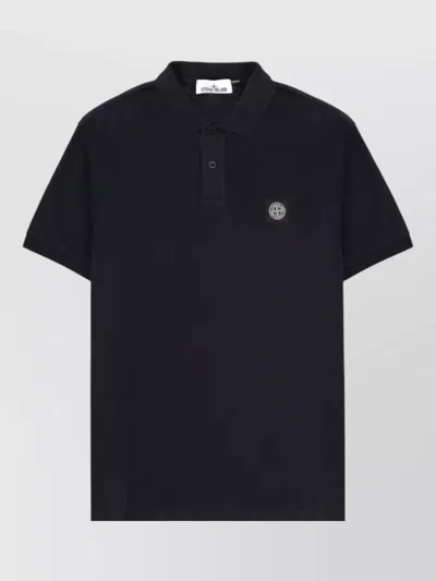Stone Island Mens Black Brand-patch Regular-fit Stretch-cotton Polo Shirt Xl