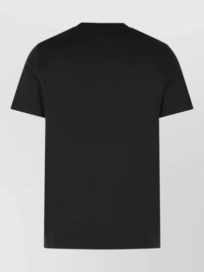 Moncler Black Solid Crew Neck T-shirt In Black