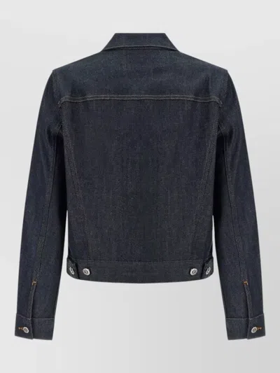 Apc Denim Dion Jacket Chest Pockets Tabs In Blue