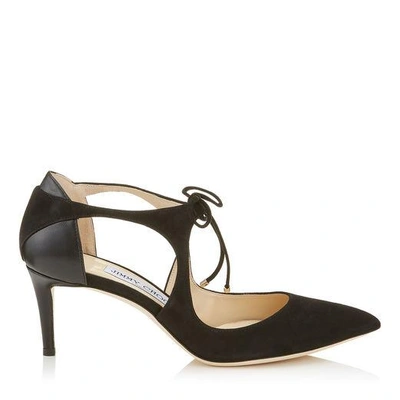 Shop Jimmy Choo Vanessa 65 Black Suede And Nappa Leather Pointy Toe Pumps In Black/black