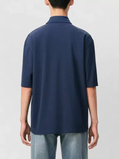 Ami Alexandre Mattiussi Blue Polo Shirt With Adc Patch Logo In Cotton Uomo In Multi