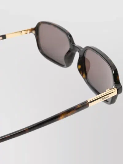 Chloé Judy Sunglasses Rectangular Frame Tinted Lenses In Black