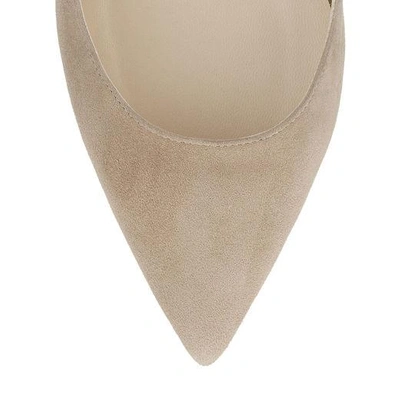 Shop Jimmy Choo Vanessa Flat Nude Suede And Nappa Pointy Toe Flats In Nude/nude