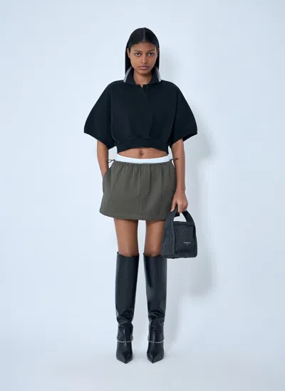 Alexander Wang Women Mid-rise Mini Logo Elastic Skirt In Multi