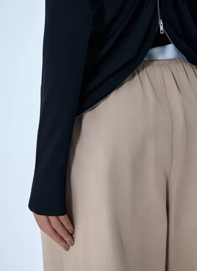 Alexander Wang Draped Back Zip Shirt In Crepe Jersey In Black