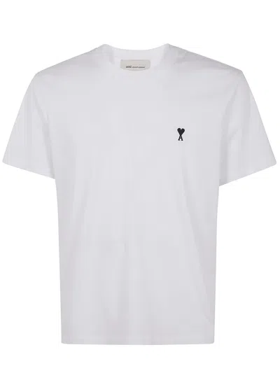 Ami Alexandre Mattiussi Ami Paris Men Ami De Coeur T-shirt In Organic Cotton Jersey In White