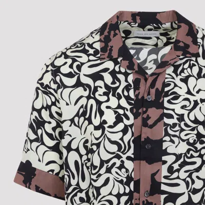 Dries Van Noten Short-sleeve Abstract Pattern Shirt With Camp Collar In Multi