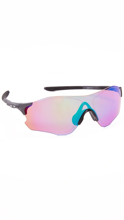 Shop Oakley Evzero Prizm Golf Sunglasses In Steel/prism Gold