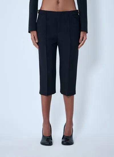 Chloé Tailored Wool Crepe Capri Pants In Black