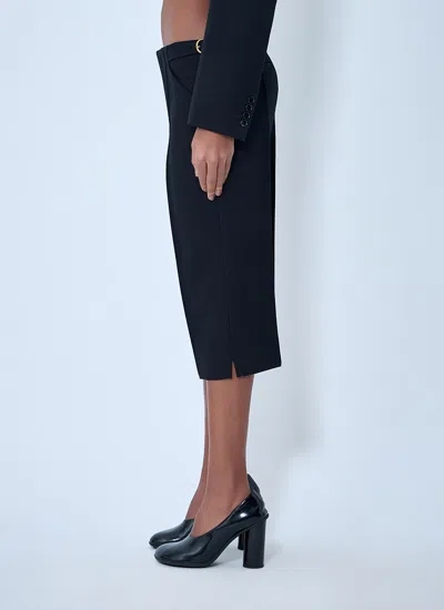 Chloé Tailored Wool Crepe Capri Pants In Black