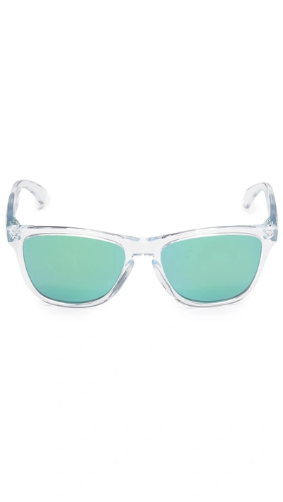 Shop Oakley Frogskins Crystal Sunglasses In Clear/jade