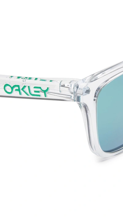 Shop Oakley Frogskins Crystal Sunglasses In Clear/jade