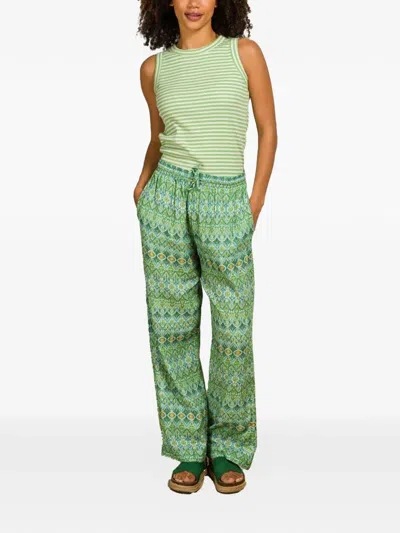 Pip Studio Patterned Drawstring Trousers In Green