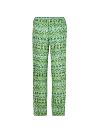 Pip Studio Patterned Drawstring Trousers In Green