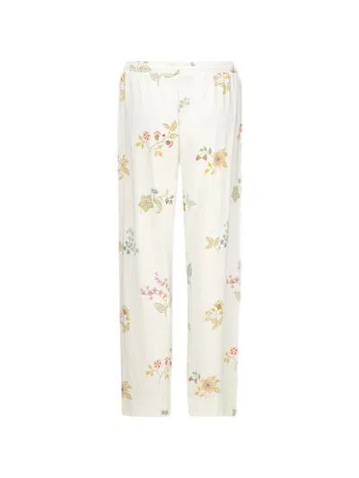 Pip Studio Drawstring Floral Trousers In White