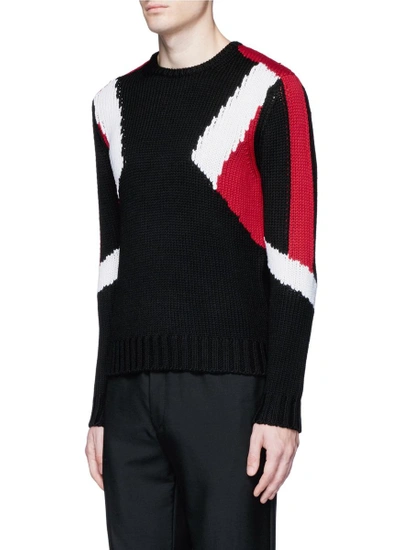 Shop Neil Barrett 'retro Modernist' Intarsia Wool Sweater