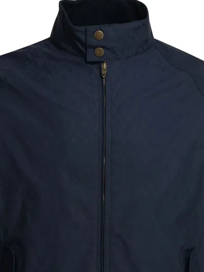 Valentino Zip-up Patterned Jacket In Blue